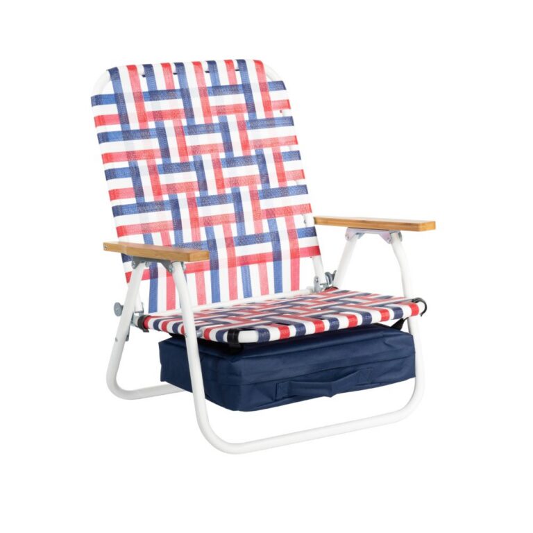 Beach Chair wooden armrest PE binding tape chair with a common bag
