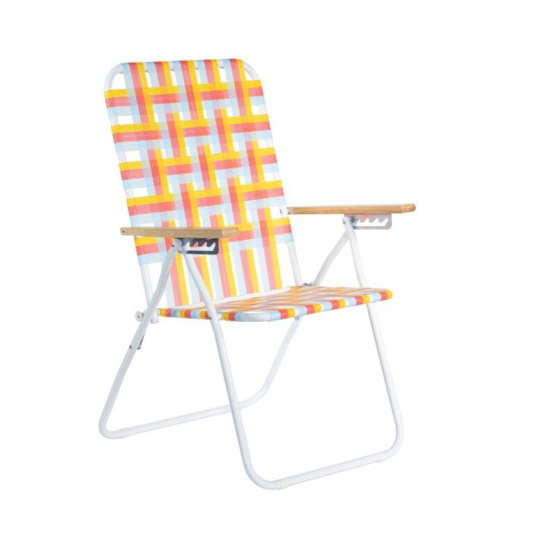 Beach Chair wooden armrest five-position adjustable strap PE binding tape chair