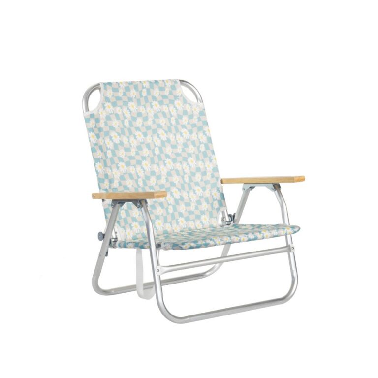 Beach Chair Folding Chair with Wooden Armrests